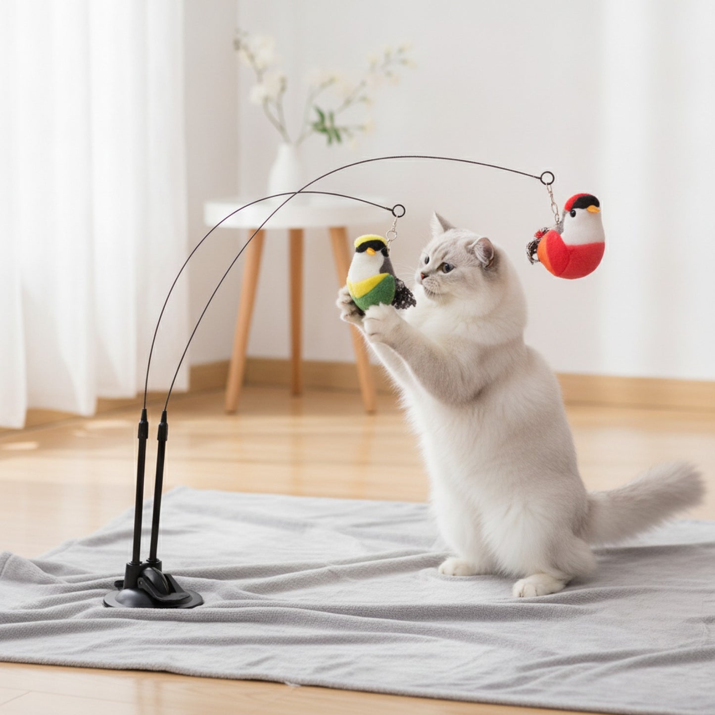 Jouet Interactif pour Chat : Bâton avec Tête d'Oiseau Amusante et Détachable