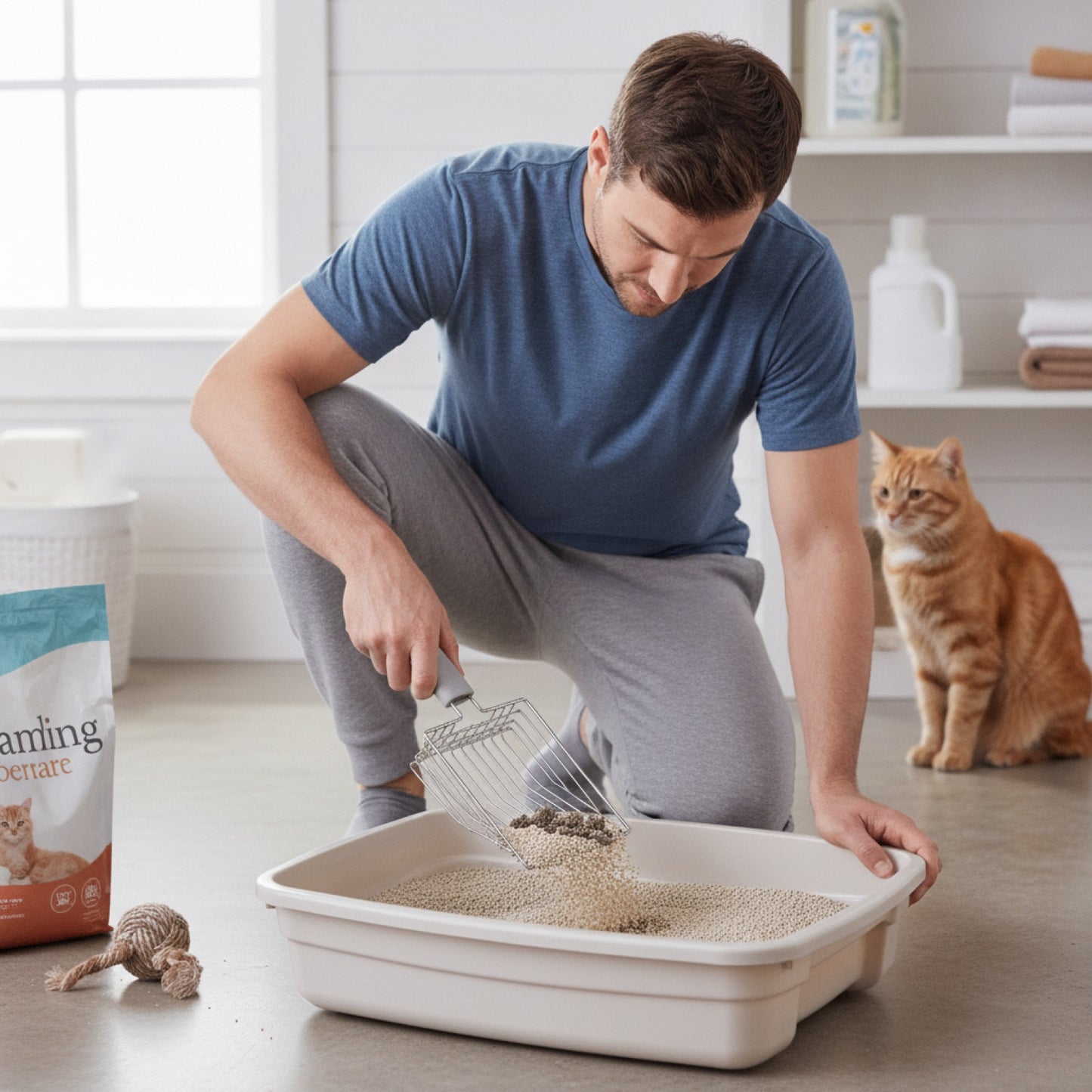 Pelle à Litière Chat Robuste - Alliage Aluminium & Acier Inoxydable
