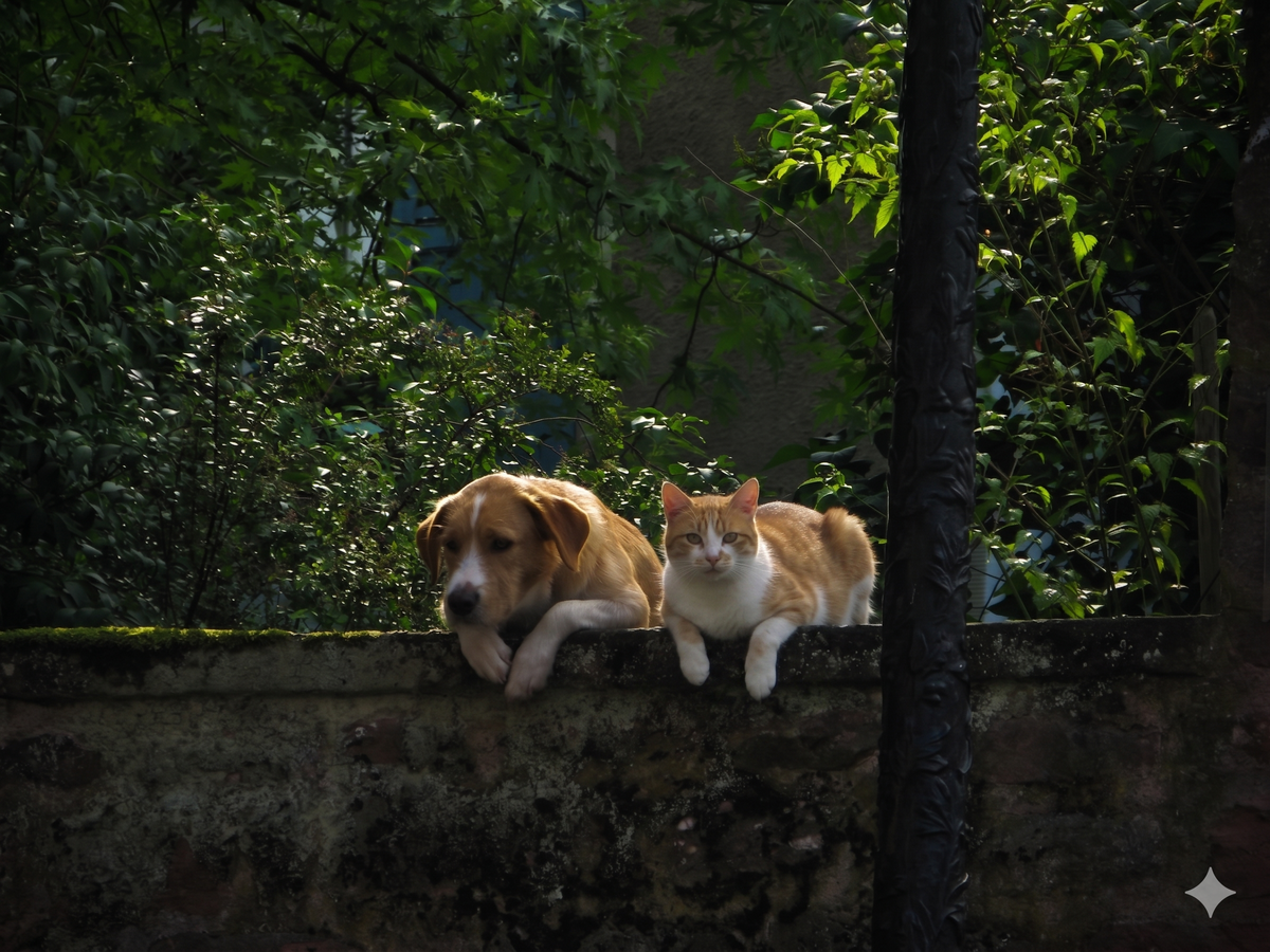 Chien et chat curieux — La Bonne Patte
