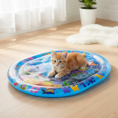 Tapis de jeu d'eau sensoriel pour chats et chiens - Jouet interactif gonflable