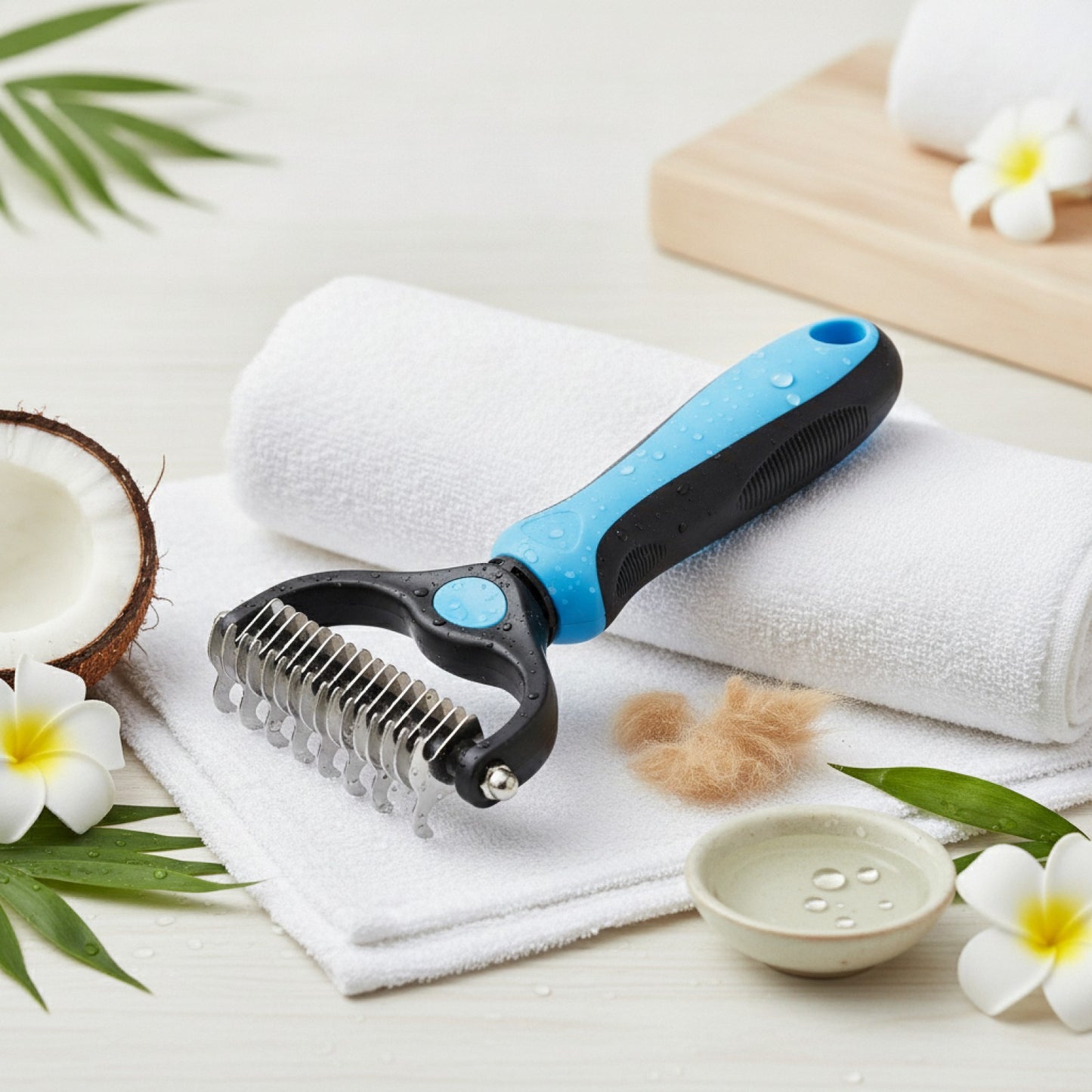 Brosse Démêlante Professionnelle pour Chiens et Chats - Peigne Anti-Nœuds et Épilateur de Poils