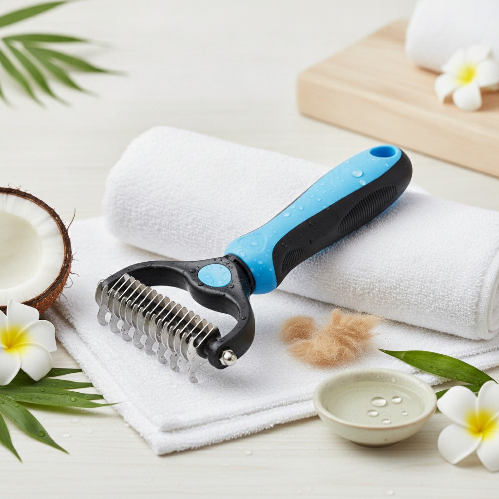 Brosse Démêlante Professionnelle pour Chiens et Chats - Peigne Anti-Nœuds et Épilateur de Poils