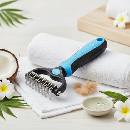Brosse Démêlante Professionnelle pour Chiens et Chats - Peigne Anti-Nœuds et Épilateur de Poils