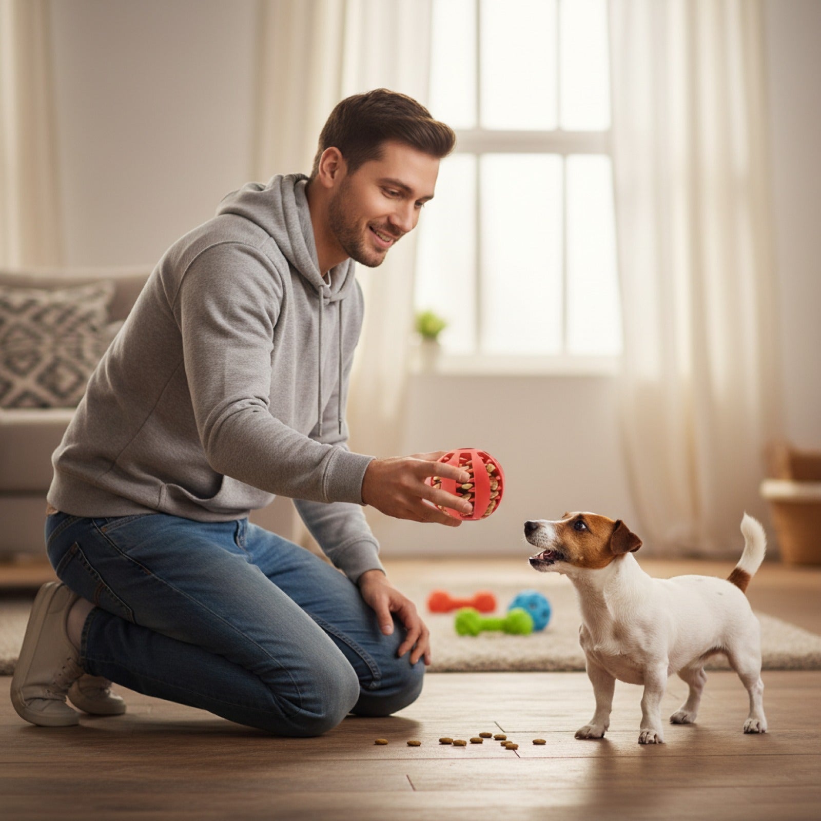 Balle Jouet Résistante pour Chien et Chat - Jouet Anti-Stress à Friandises