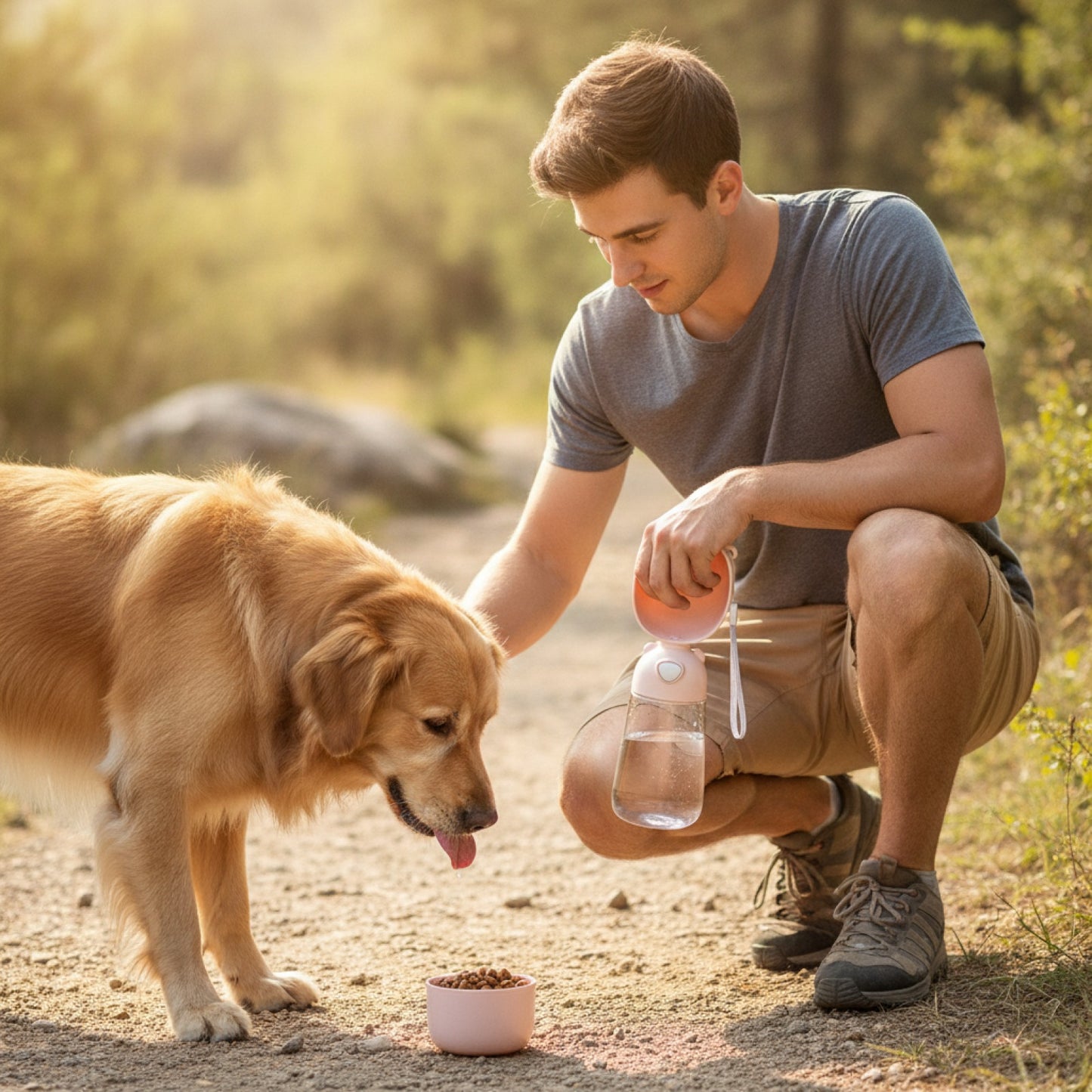 Bol d'eau Portable pour chien et chat avec distributeur de nourriture - Idéal pour le voyage