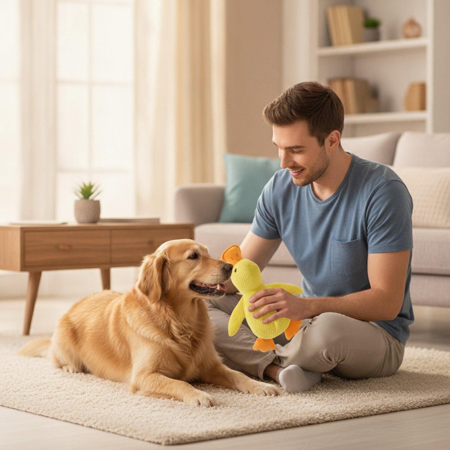 Jouet Canard Peluche Résistant pour Chien - Durable et Ludique
