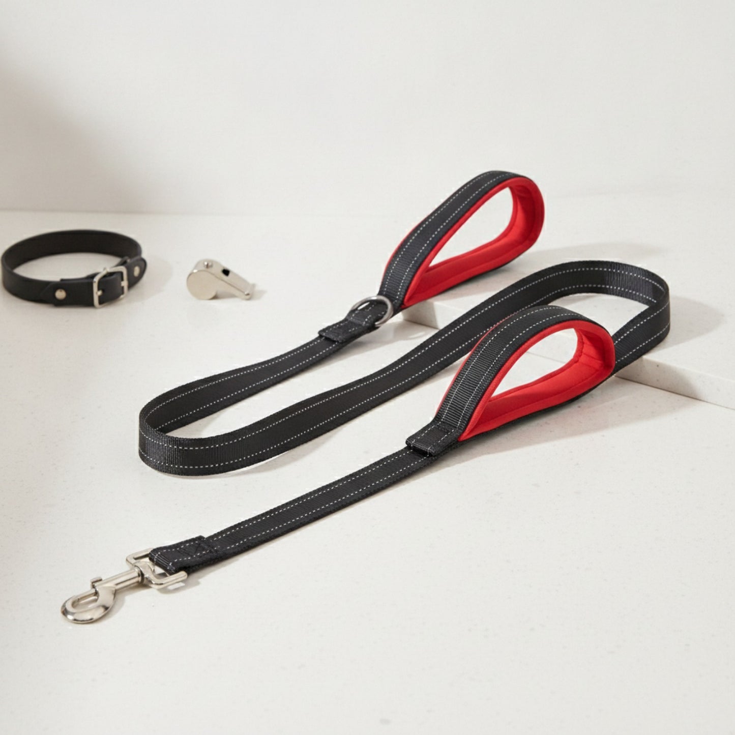 Laisse Robuste à Double Poignée pour Chien - Idéale pour l'Entraînement et les Promenades